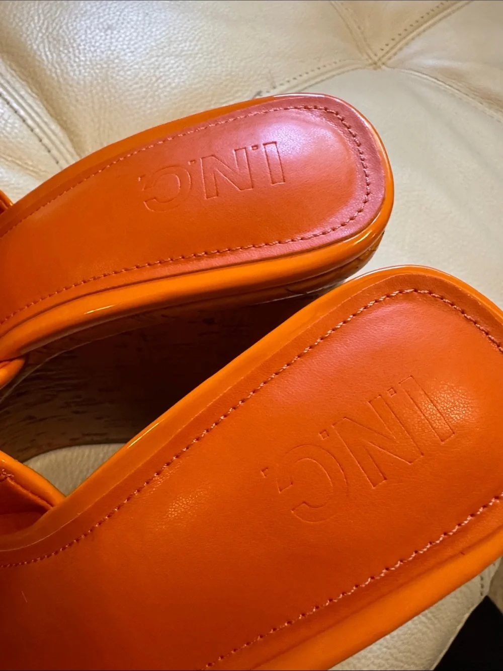 🧡 NEW Orange Wedge Sandals - Women 7